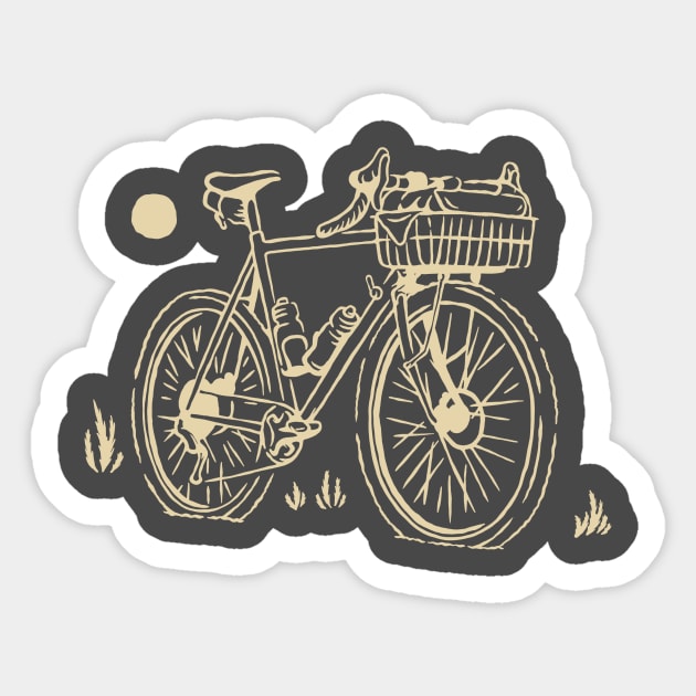 Vintage Gravel Bikepacking Sticker by LukmannHak